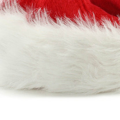 ELECTROPRIME Dense Velvet Plush Christmas Hats Christmas Holiday Christmas Cap for Santa Claus(Red)