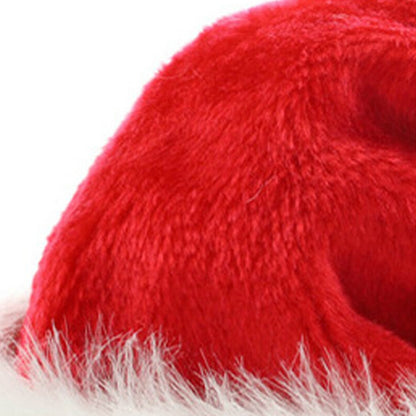 ELECTROPRIME Dense Velvet Plush Christmas Hats Christmas Holiday Christmas Cap for Santa Claus(Red)