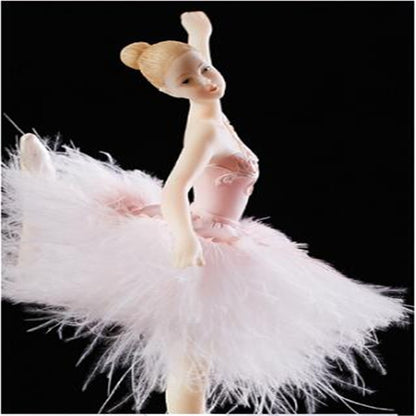 ELECTROPRIME Elegant Refined Ballerina Dance Carousel Feather Music Box(Pink)
