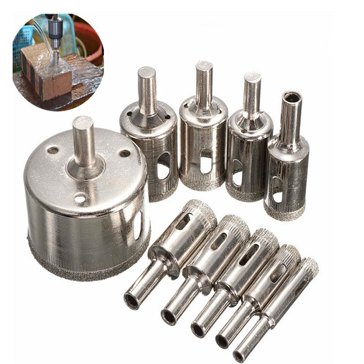 ELECTROPRIME 10 In 1 8-50mm Diamond Tool Bit Glass Tile Hole Opener Set