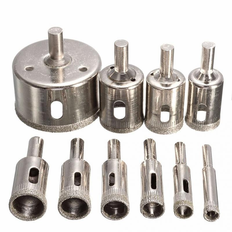 ELECTROPRIME 10 In 1 8-50mm Diamond Tool Bit Glass Tile Hole Opener Set