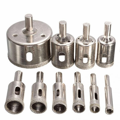 ELECTROPRIME 10 In 1 8-50mm Diamond Tool Bit Glass Tile Hole Opener Set