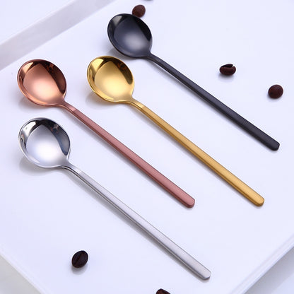 ELECTROPRIME Mini Accessories Coffee Spoon Kitchen Dessertspoon Dining Round Shape Coffee  Stainless Steel Home, Size:13cm(Rose Gold)
