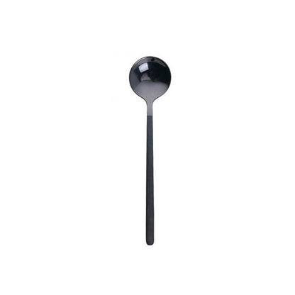 ELECTROPRIME Mini Accessories Coffee Spoon Kitchen Dessertspoon Dining Round Shape Coffee  Stainless Steel Home, Size:15cm(Black)