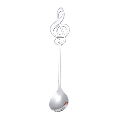 ELECTROPRIME Creative Musical Note Spoon Coffee Stirring Scoop Stainless Steel Titanium Music Bar Spoon Gift Spoon(Silver)