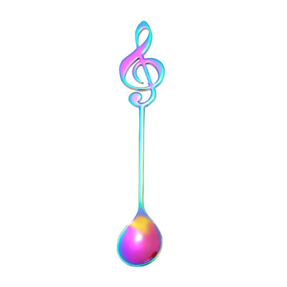 ELECTROPRIME Creative Musical Note Spoon Coffee Stirring Scoop Stainless Steel Titanium Music Bar Spoon Gift Spoon(Colorful)