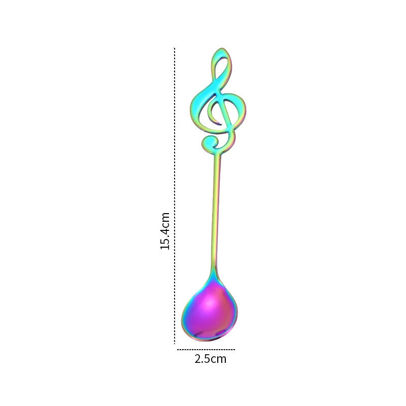 ELECTROPRIME Creative Musical Note Spoon Coffee Stirring Scoop Stainless Steel Titanium Music Bar Spoon Gift Spoon(Colorful)