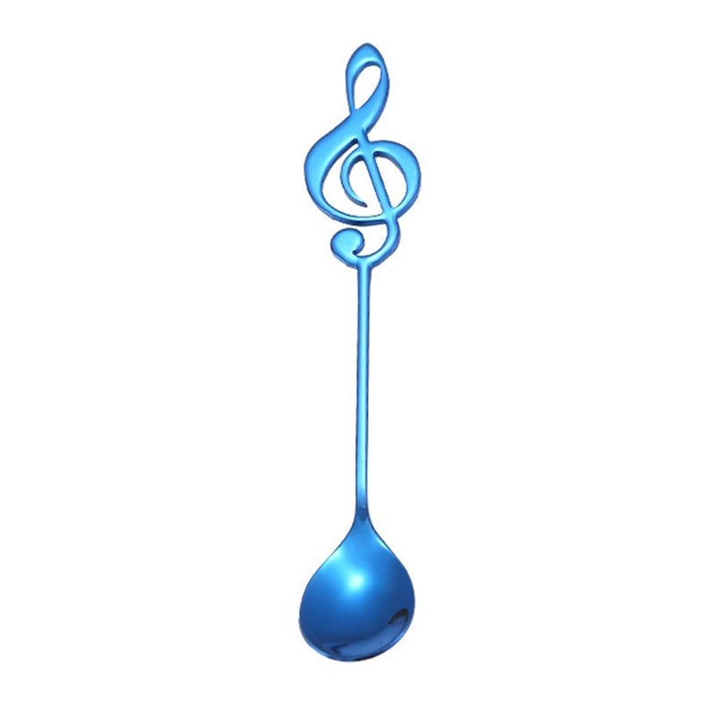 ELECTROPRIME Creative Musical Note Spoon Coffee Stirring Scoop Stainless Steel Titanium Music Bar Spoon Gift Spoon(Blue)