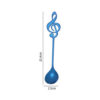 ELECTROPRIME Creative Musical Note Spoon Coffee Stirring Scoop Stainless Steel Titanium Music Bar Spoon Gift Spoon(Blue)