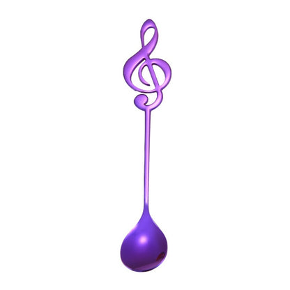 ELECTROPRIME Creative Musical Note Spoon Coffee Stirring Scoop Stainless Steel Titanium Music Bar Spoon Gift Spoon(Purple)