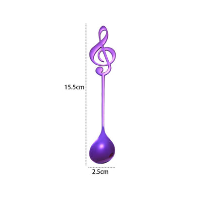 ELECTROPRIME Creative Musical Note Spoon Coffee Stirring Scoop Stainless Steel Titanium Music Bar Spoon Gift Spoon(Purple)