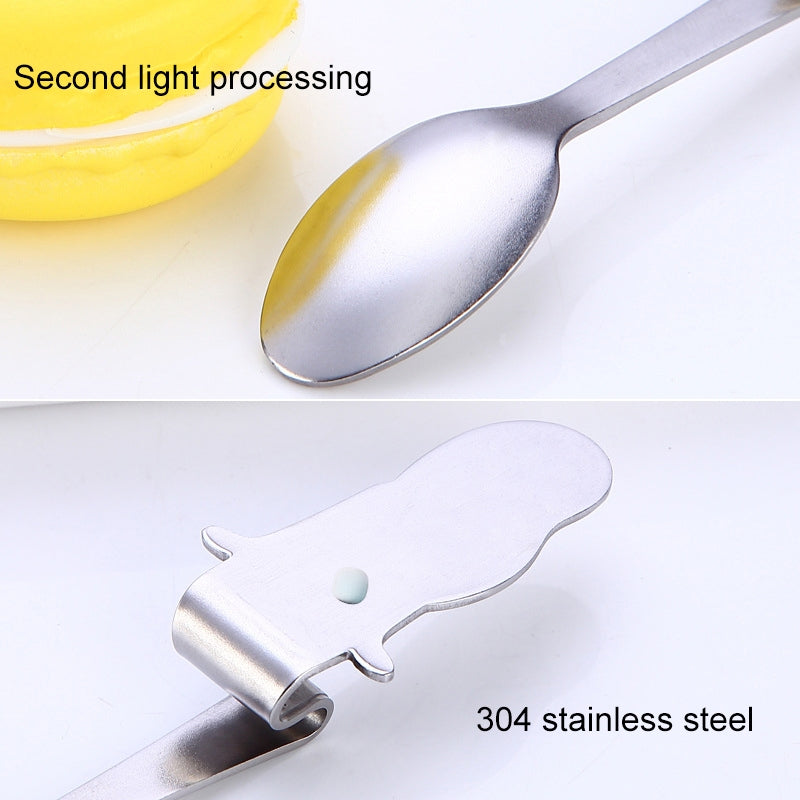 ELECTROPRIME Creative Coffee Spoon Mermaid Shape Handle Spoons Flatware Drinking Tools, Color:Rose Gold