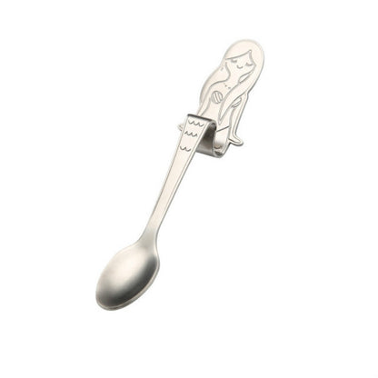 ELECTROPRIME Creative Coffee Spoon Mermaid Shape Handle Spoons Flatware Drinking Tools, Color:True Color