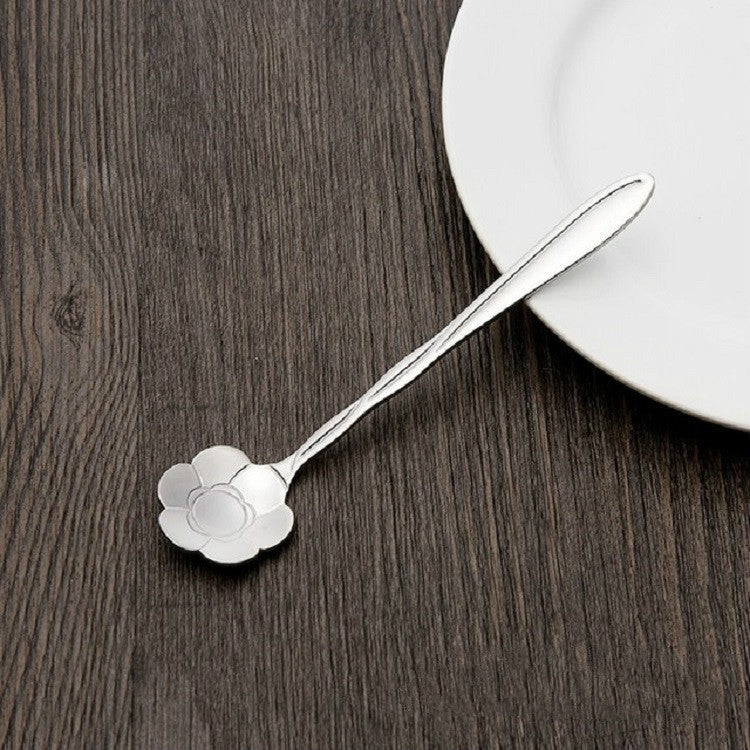 ELECTROPRIME 3 PCS Stainless Steel Household Creative Flower Spoon Coffee Stirring Spoon, Style:Sun Flower Spoon