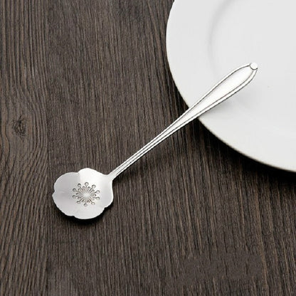 ELECTROPRIME 3 PCS Stainless Steel Household Creative Flower Spoon Coffee Stirring Spoon, Style:Plum Flower Spoon
