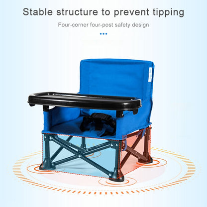 ELECTROPRIME Childrens Dining Table and Chair 0-3 Years Old Child Safety Portable Folding Chair(Blue)