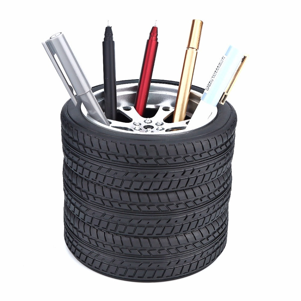 ELECTROPRIME Multi-function Vehicle Wheel Pen Holder Pencil Organizer Desktop Pencil Cases