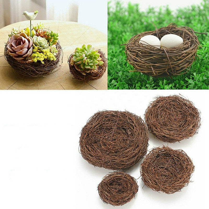 ELECTROPRIME Rattan Nest Bird Bird Crafts Chicken Nest DIY Handmade Bird Nest Scene Props