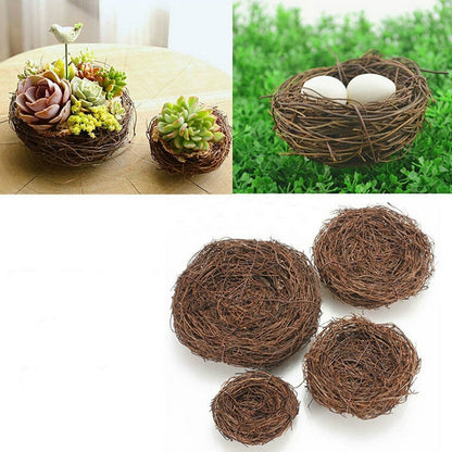 ELECTROPRIME Rattan Nest Bird Bird Crafts Chicken Nest DIY Handmade Bird Nest Scene Props