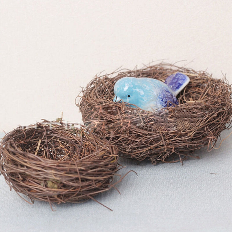 ELECTROPRIME Rattan Nest Bird Bird Crafts Chicken Nest DIY Handmade Bird Nest Scene Props