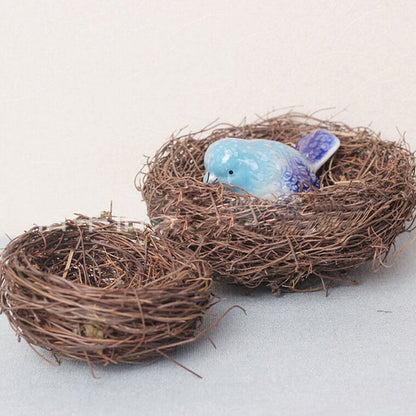 ELECTROPRIME Rattan Nest Bird Bird Crafts Chicken Nest DIY Handmade Bird Nest Scene Props