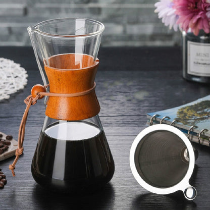 ELECTROPRIME Heat Resistant Glass Coffee Pot Convenient Hand Made Pot, Specification:600ml Coffee Pot with Strainer
