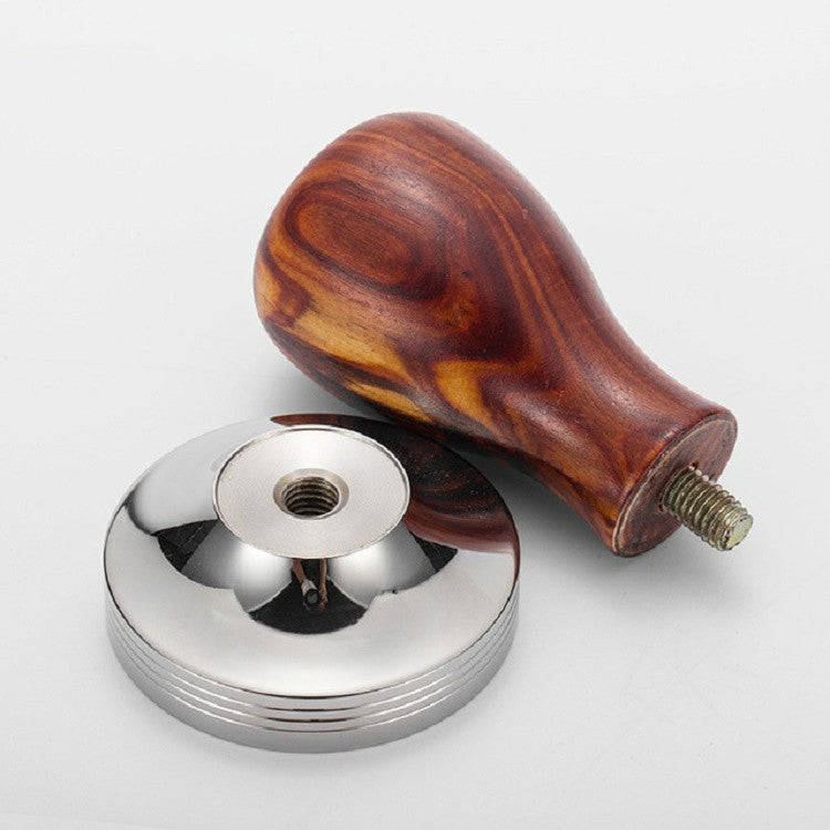 ELECTROPRIME Stainless Steel Solid Wood Handle Integrated Coffee Powder, Specification:57.5mm, Color:Rosewood Handle