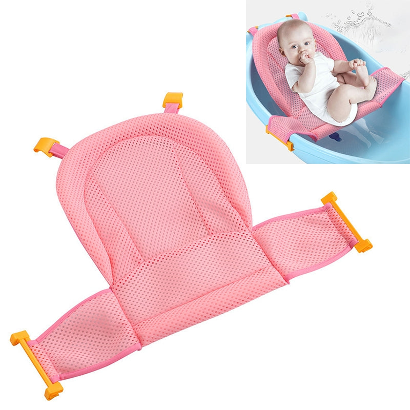 ELECTROPRIME Children Shower Rack Baby Bath Net Shower Rack Bath Mat Net Pocket Newborn Bath Bed Bath Rack(Pink)
