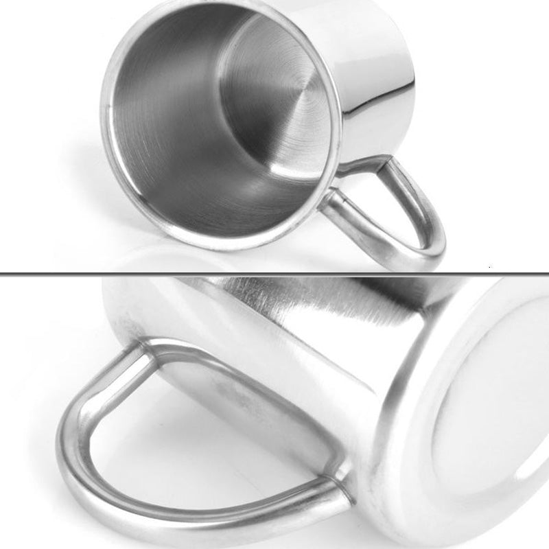ELECTROPRIME Double Wall Stainless Steel Coffee Mug Portable Termo Cup Travel Tumbler Coffee Jug Milk Tea Beer Cups Double Office Water Mugs(210ML)
