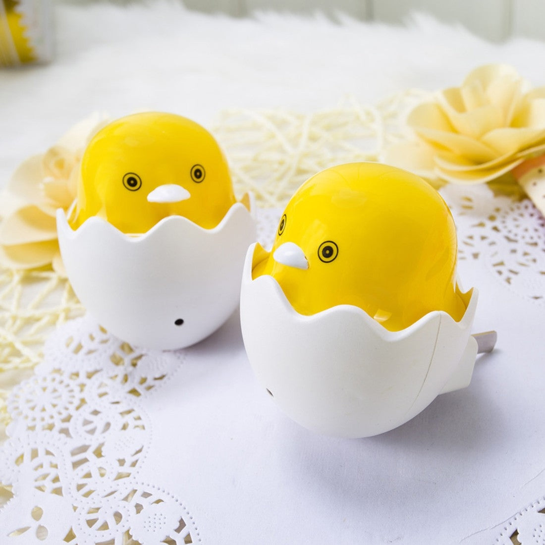 ELECTROPRIME Yellow Duck Wall Socket Lamps LED Night Light Light Control Sensor Bedroom Night Lamp, US Plug, AC 220V