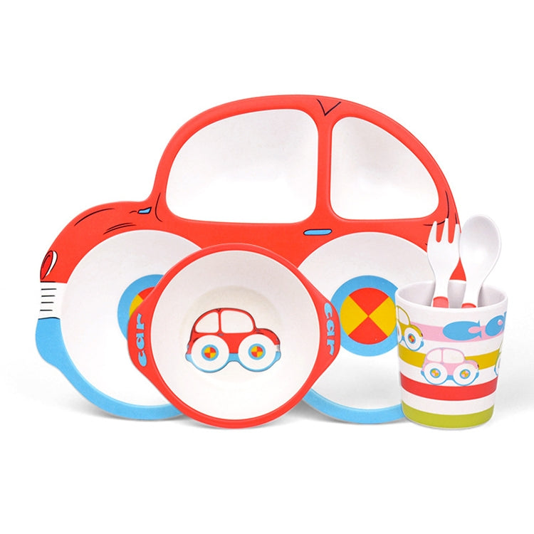 ELECTROPRIME Bamboo Fiber Cartoon Dinner Plate For Children(Red)