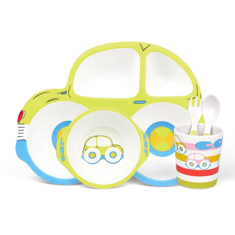 ELECTROPRIME Bamboo Fiber Cartoon Dinner Plate For Children(Green)