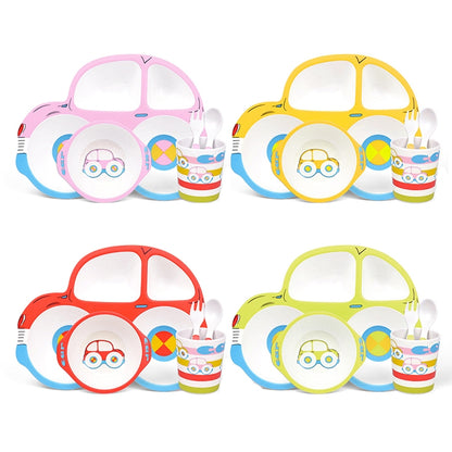 ELECTROPRIME Bamboo Fiber Cartoon Dinner Plate For Children(Pink)