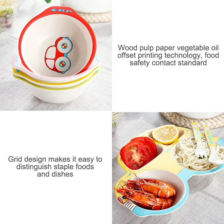 ELECTROPRIME Bamboo Fiber Cartoon Dinner Plate For Children(Pink)