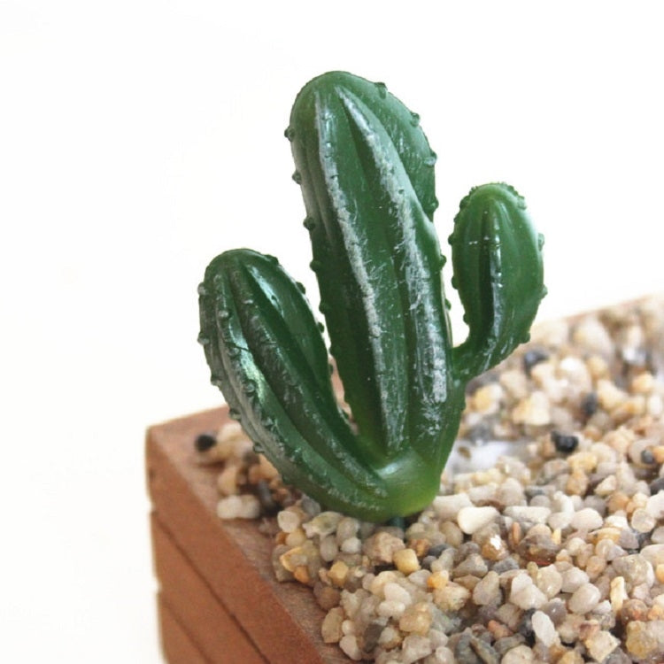 ELECTROPRIME 2 PCS Artificial Mini Cactus Garden Landscape Home Office Decoration, Style:One Cactus