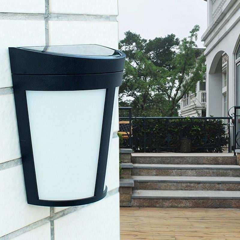 ELECTROPRIME Outdoor IP65 Waterproof Energy Saving Solar Powered LED Wall Lamp Security Light(White Light)