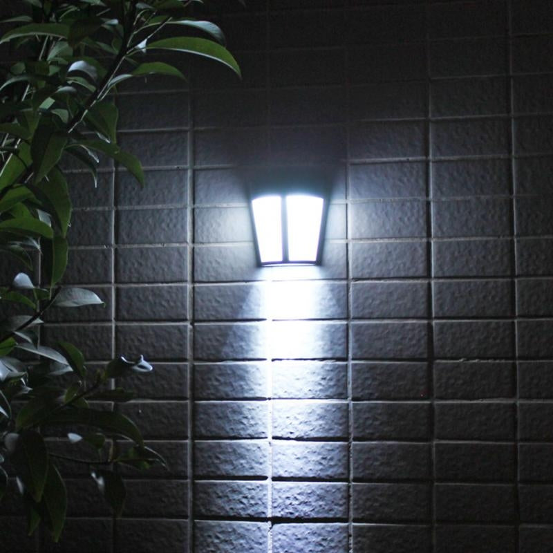 ELECTROPRIME Outdoor IP65 Waterproof Energy Saving Solar Powered LED Wall Lamp Security Light(White Light)