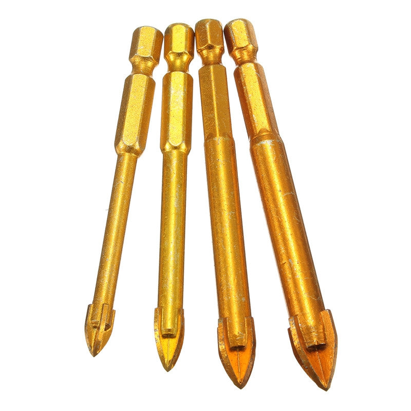 ELECTROPRIME Multi-purpose Alloy Cross Hex Shank Drill Ceramic Glass Hole Opener, Size:12MM