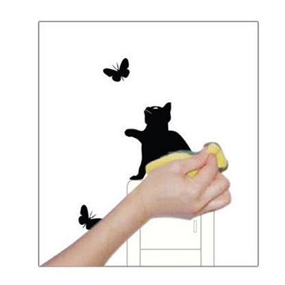 ELECTROPRIME Cats And Butterflies Switch Stickers Embossed Childrens Room Wall Decals