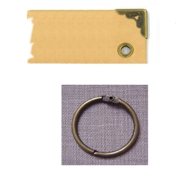 ELECTROPRIME 10 inch Paste-style Vintage Loose-leaf Iron Hoop Photo Album(15 Kraft Card +15 Black Card Pages)