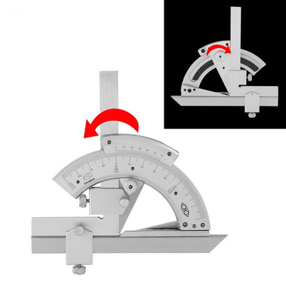 ELECTROPRIME High Carbon Steel Non-parallax Trimmer Protractor Angle Measuring Ruler