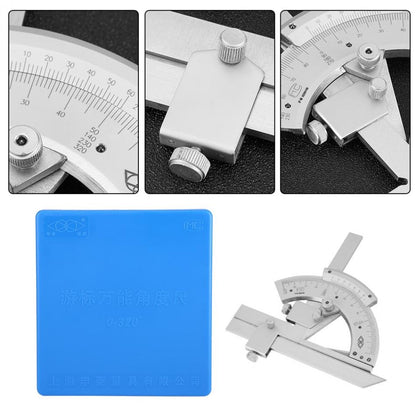 ELECTROPRIME High Carbon Steel Non-parallax Trimmer Protractor Angle Measuring Ruler
