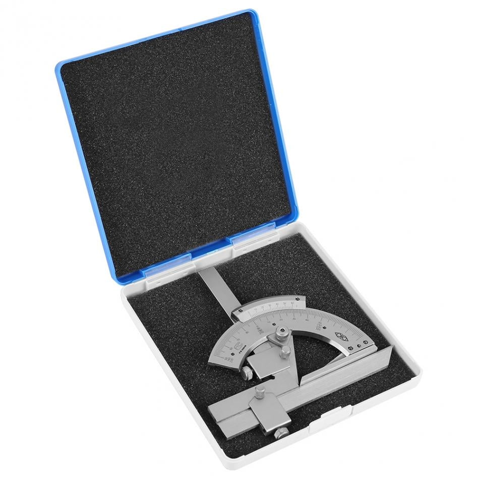 ELECTROPRIME High Carbon Steel Non-parallax Trimmer Protractor Angle Measuring Ruler
