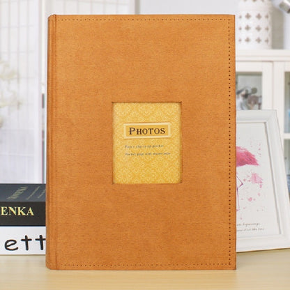 ELECTROPRIME 4R 6 inch 300 Sheet Photos 50 Pages Flannel Interstitial Album Creative Christmas Gift Postcard Storage Album(Orange)