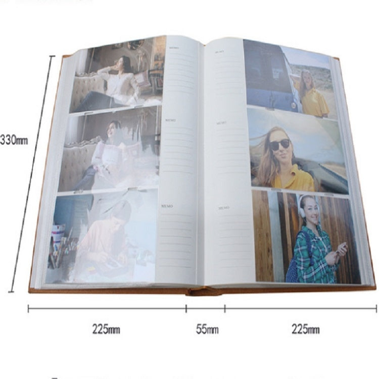 ELECTROPRIME 4R 6 inch 300 Sheet Photos 50 Pages Flannel Interstitial Album Creative Christmas Gift Postcard Storage Album(Orange)