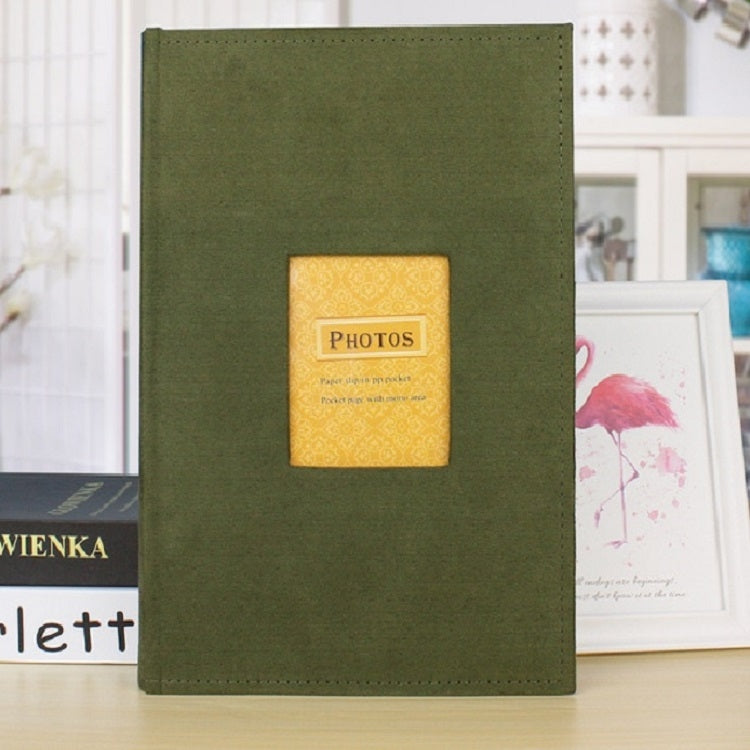 ELECTROPRIME 4R 6 inch 300 Sheet Photos 50 Pages Flannel Interstitial Album Creative Christmas Gift Postcard Storage Album(Green)