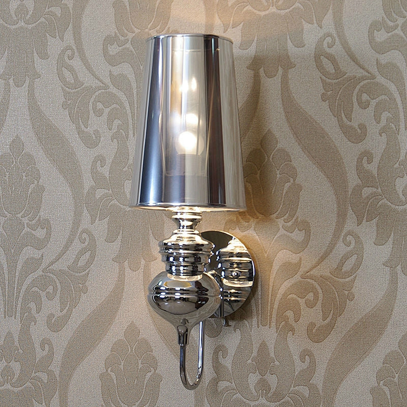 ELECTROPRIME Simple Modern Study Living Room Bedroom Bedside Lamp Fashion Creative Corridor Aisle Foyer Wall Lamp, Size:S(Silver)