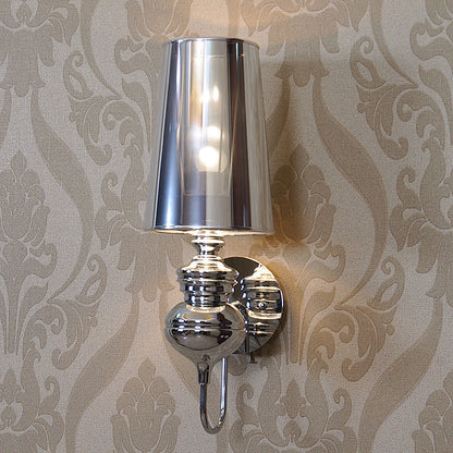 ELECTROPRIME Simple Modern Study Living Room Bedroom Bedside Lamp Fashion Creative Corridor Aisle Foyer Wall Lamp, Size:S(Silver)
