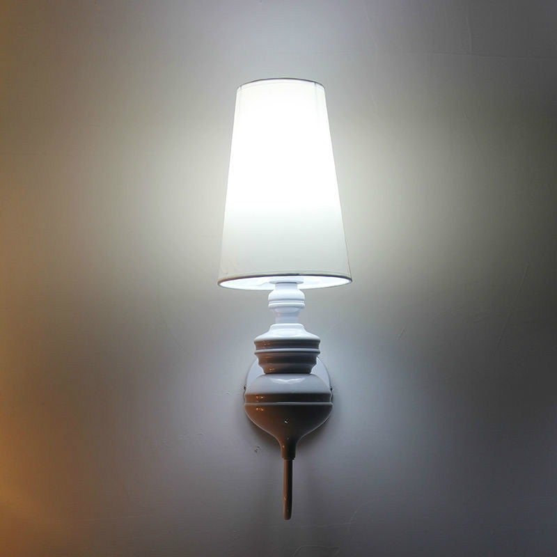 ELECTROPRIME Simple Modern Study Living Room Bedroom Bedside Lamp Fashion Creative Corridor Aisle Foyer Wall Lamp, Size:S(White)