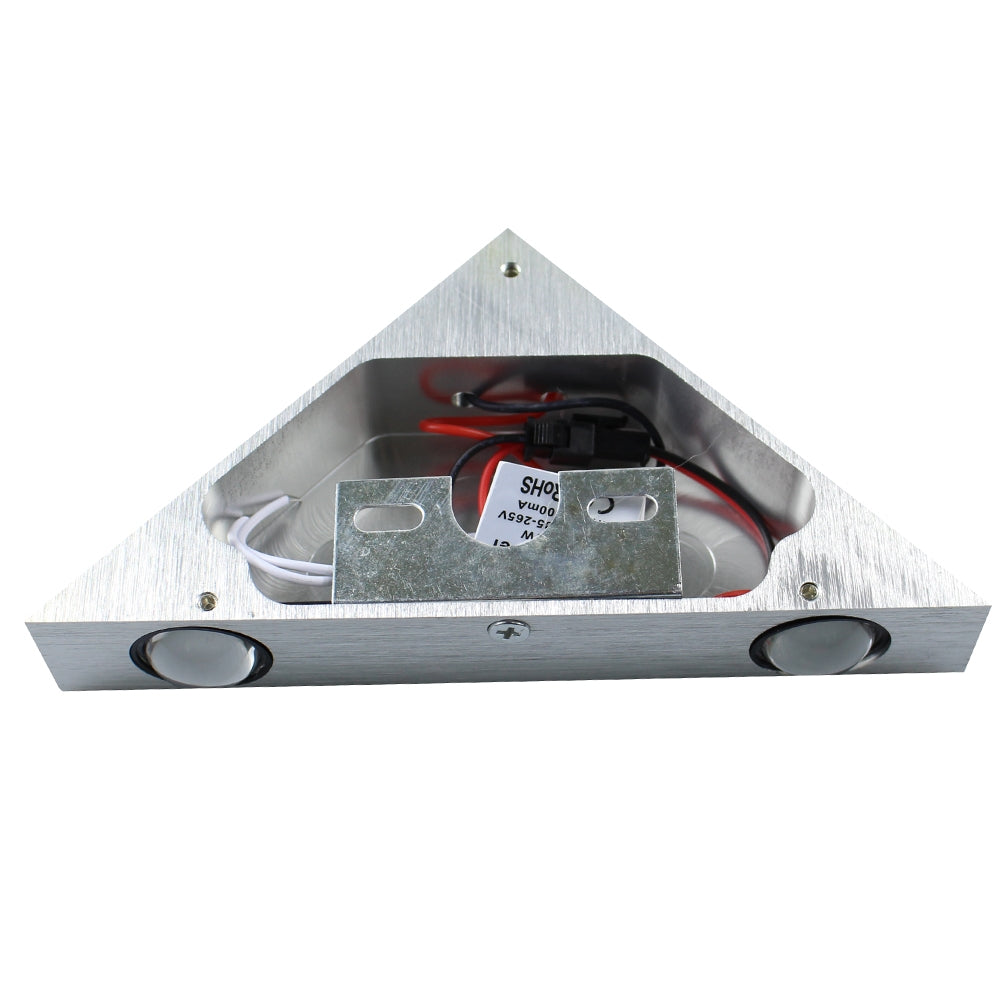ELECTROPRIME 3W Aluminum Triangle Wall Lamp Home Lighting Indoor Outdoor Decoration Light, AC 85-265V(Green Light)